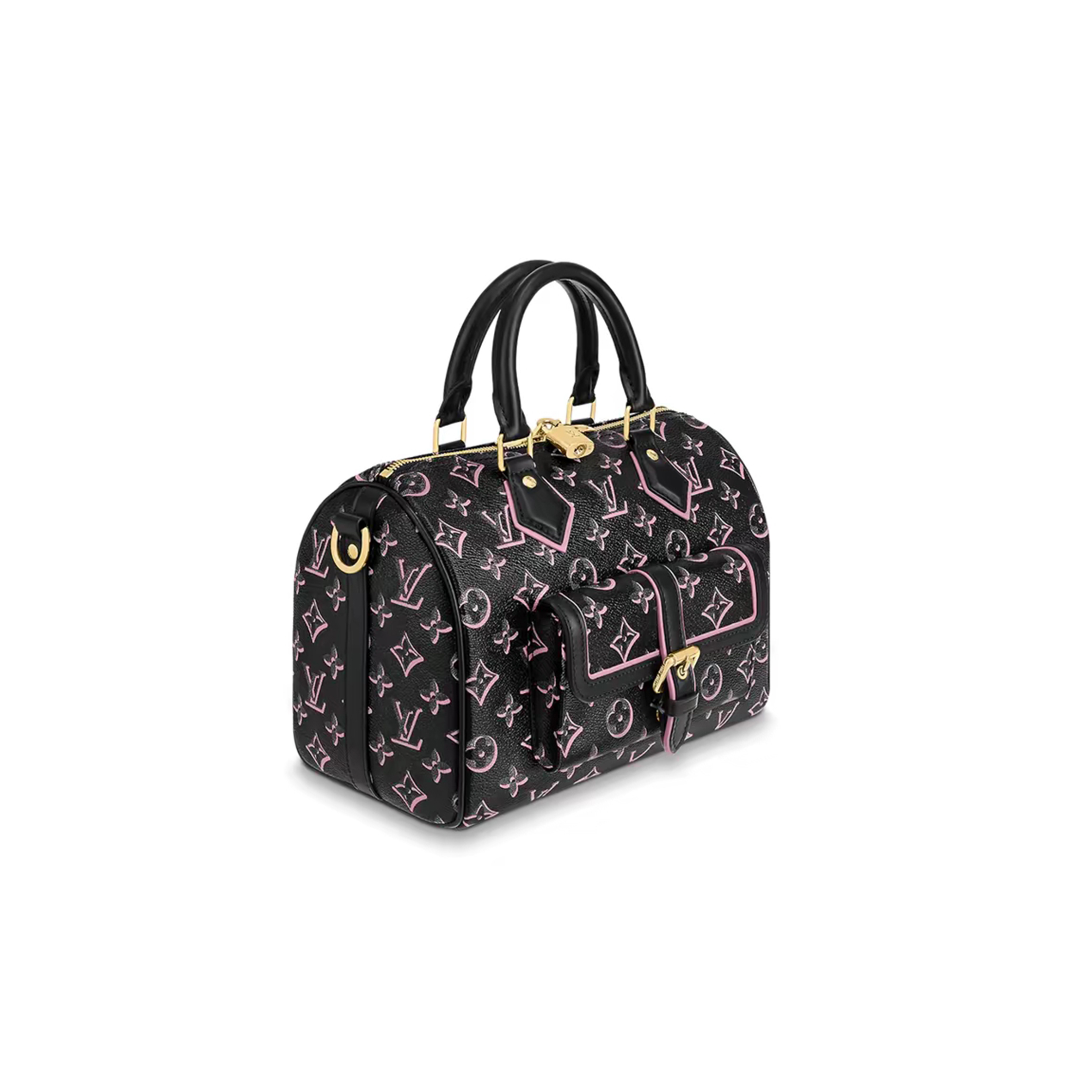 l**is V*t*n speedy bandouliÈre 25 monogram canvas black m20852 (25*19*15cm)